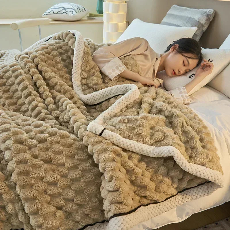 Cozy autumn flannel blanket