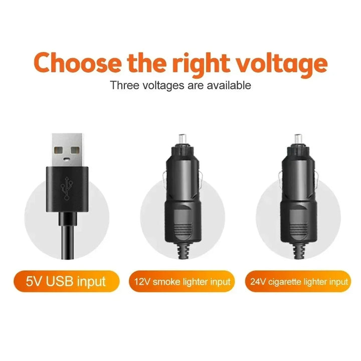 360° Adjustable 3-Head Car Fan USB/12V/24V – AirFlow | Kalsten