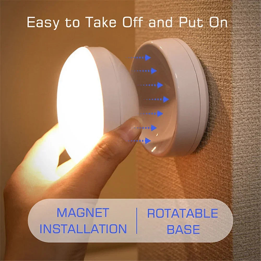 Motion Sensor LED Night Light – USB Rechargeable, Intelligent Human Induction for Bedside, Wardrobe, and Cabinet Lighting | Kalsten