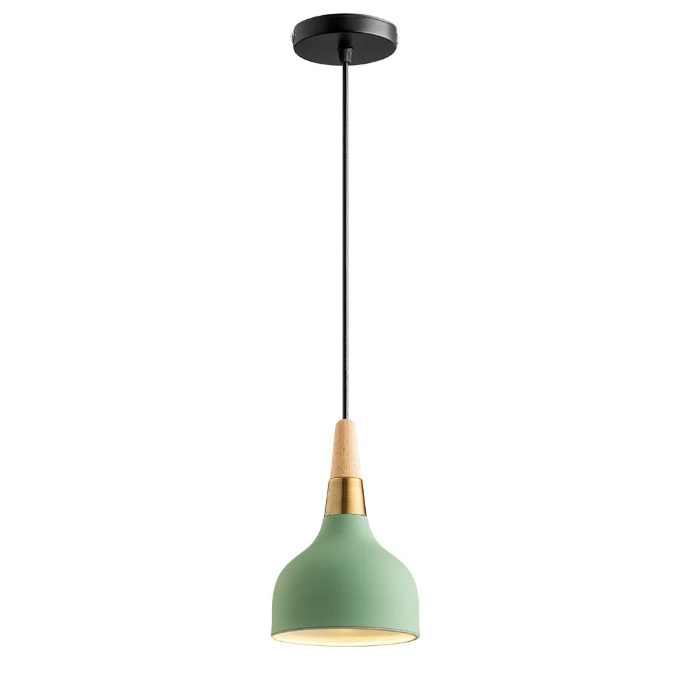 Nordic LED Pendant Light – 1.1m Wire, Modern Macaron Wood Hanger Lamp for Bedroom, Living Room, Restaurant & Home Decor | Kalsten