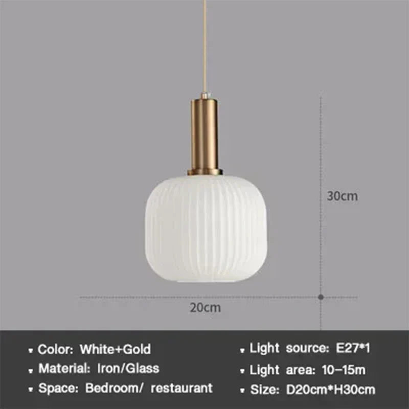 Modern Nordic Glass Pendant Light – Single Head LED Hanging Lamp for Dining Room, Bedroom, Cafe, and Study – White, Green, Cognac & More | Kalsten