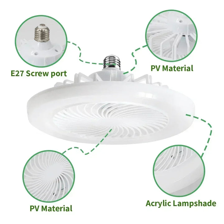 Upgrade Your Living Space with the Smart Remote Control Ceiling Fan - LED Lighting and E27 Converter Base Included for Ultimate Convenience | Kalsten