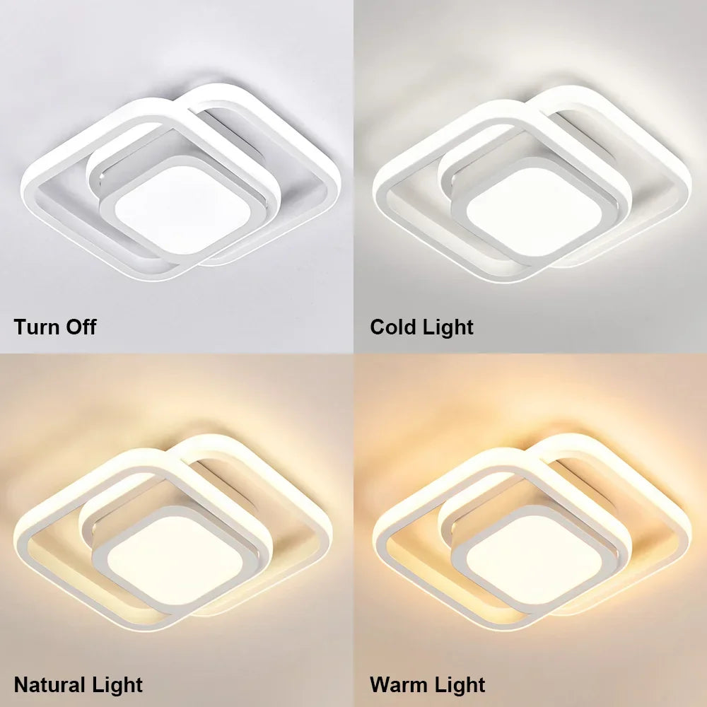 Modern LED Aisle Ceiling Light – 2-Ring Surface-Mounted Lighting Fixture for Hallway, Balcony, and Indoor Spaces | Kalsten