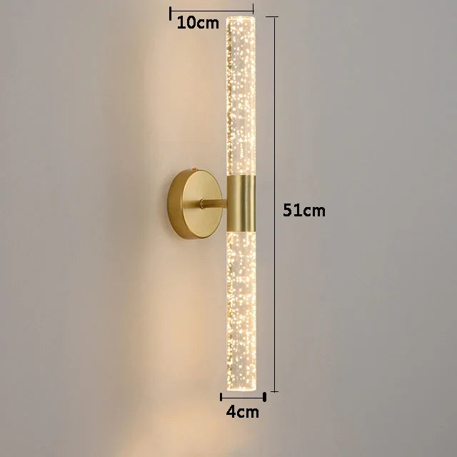 Modern LED Crystal Wall Lamp – Sleek Wall-Mounted Light Fixture for Bedroom, Living Room, Aisle, and Corridor | Kalsten
