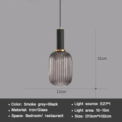 Modern Nordic Glass Pendant Light – Single Head LED Hanging Lamp for Dining Room, Bedroom, Cafe, and Study – White, Green, Cognac & More | Kalsten