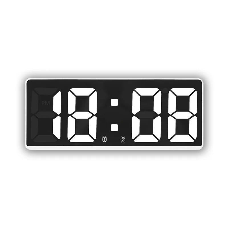 Modern Electronic Mirror Alarm Clock with LED Display, Alarm Function and Temperature Display – Stylish Digital Clock for Bedroom and Office | Kalsten
