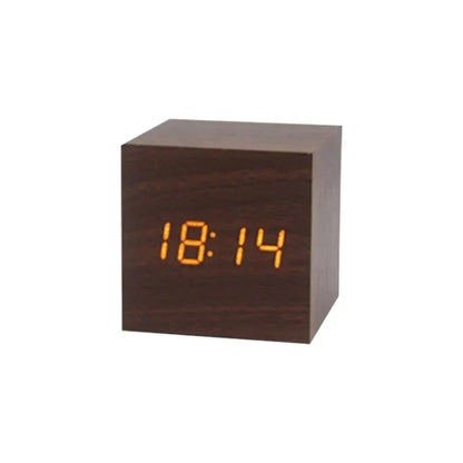 Brehn | Wooden LED alarm clock with temperature display, digital time display and minimalist design – Perfect for bedroom and office