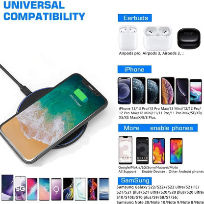 Brehn | 30W Fast Wireless Charging Pad | Premium USB C Charging Cable MagSafe Charger for Apple iPhone, Samsung & Android - Fast Wireless Charging Pad