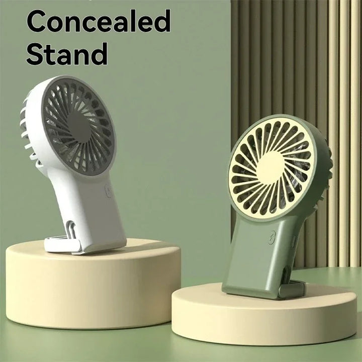 New Foldable USB Rechargeable Mini Fan | Handheld Desktop Fan with Cartoon Design & Hook for Outdoor, Home & Office Use | Kalsten