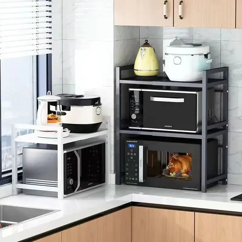 Kalsten | Carbon Steel Retractable Double-Layer Kitchen Shelf – Milo