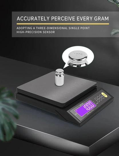 Skanto | 5 kg/0,1 g and 10 kg/1 g Digital Electronic Kitchen Scale, LCD Display, Fully Waterproof Stainless Steel Tool for Baking