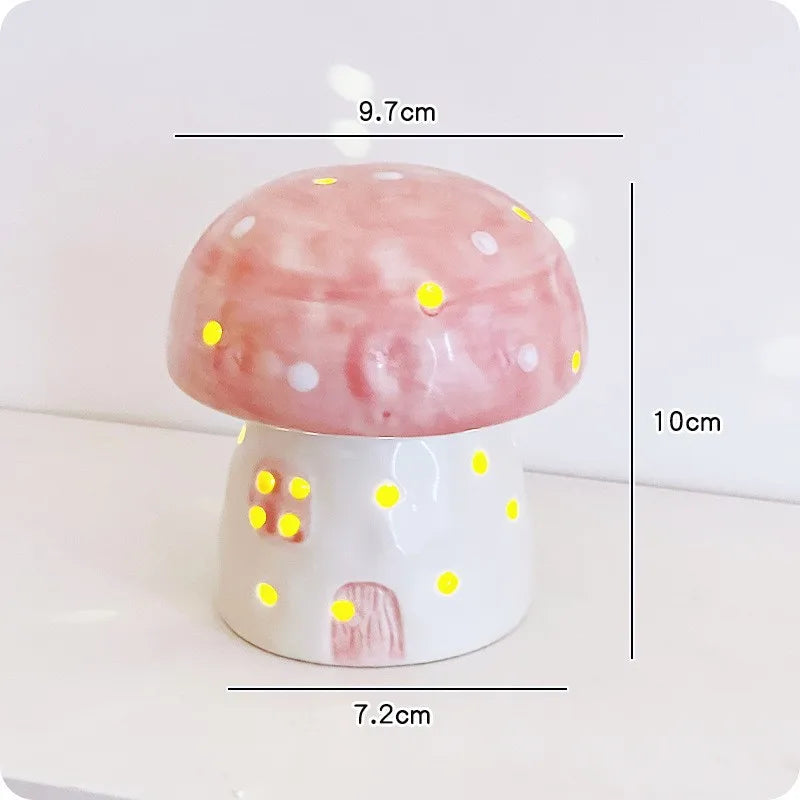 Dreamy Mushroom Shape Ceramic Bedside Lamp | Kalsten
