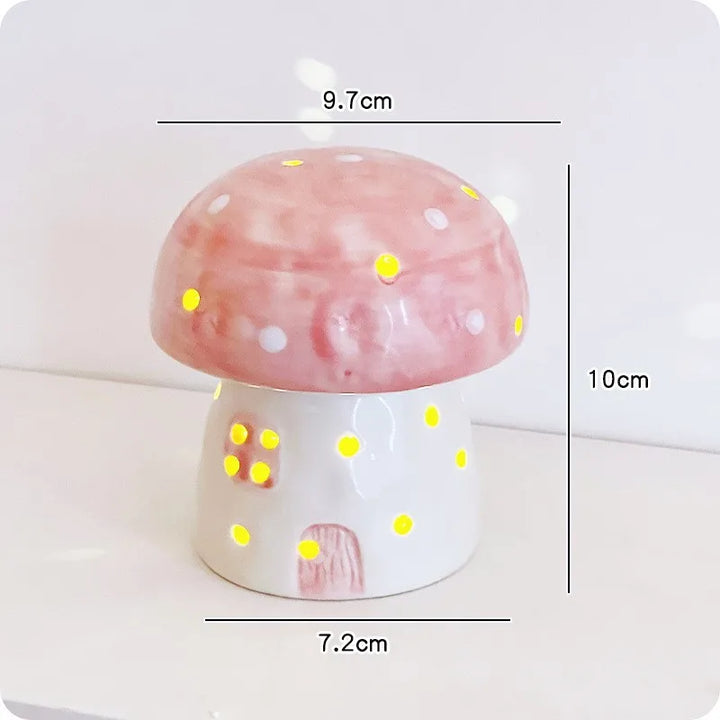 Dreamy Mushroom Shape Ceramic Bedside Lamp | Kalsten