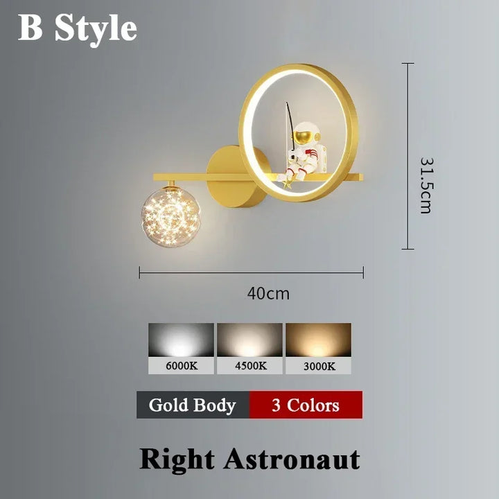 Astronaut Star Projector Wall Lamp for Children's Living Room | Kalsten