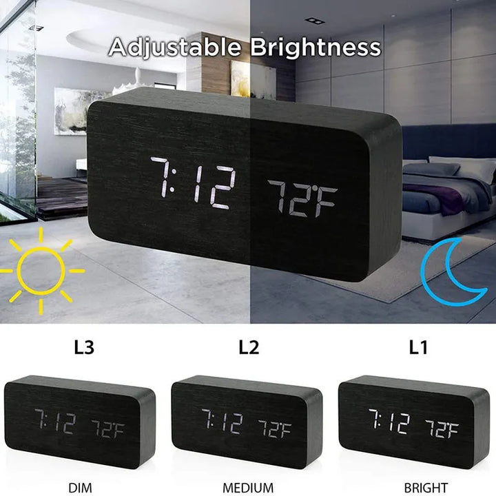LED Digital Alarm Clock with Temperature