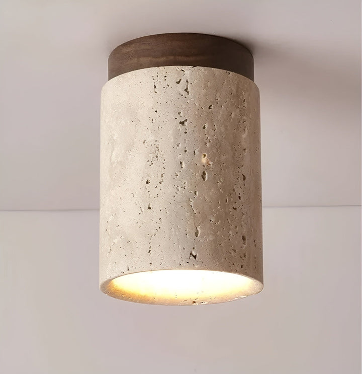 ZenElegance Wabi Sabi Luxury Ceiling Lighting - Natural Travertine LED Kalsten