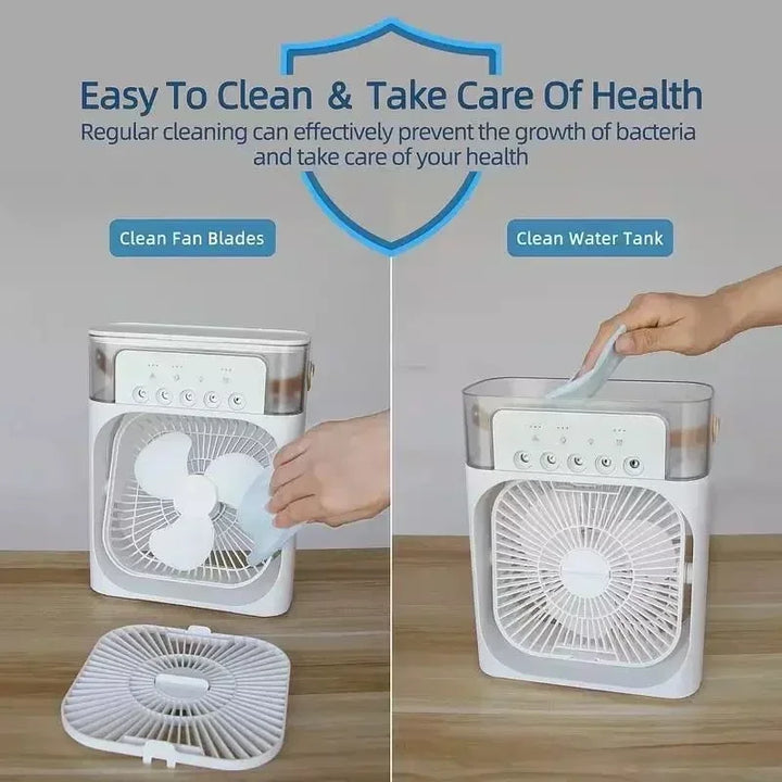 3 In 1 Fan AIr Conditioner Household Small Air Cooler LED Night Light Portable Humidifier Air Adjustment Fan Office Home Fan New | Kalsten