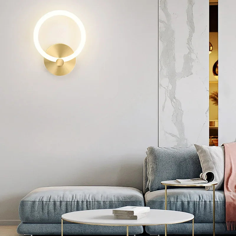 Modern Nordic LED Wall Lamp – Elegant Ring Light Fixture for Bedroom, Living Room, and Hotel Décor | Kalsten
