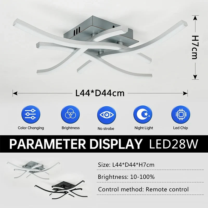 Modern LED Ceiling Lamp for Living Room, Dining Room, Bedroom, and Balcony | Kalsten