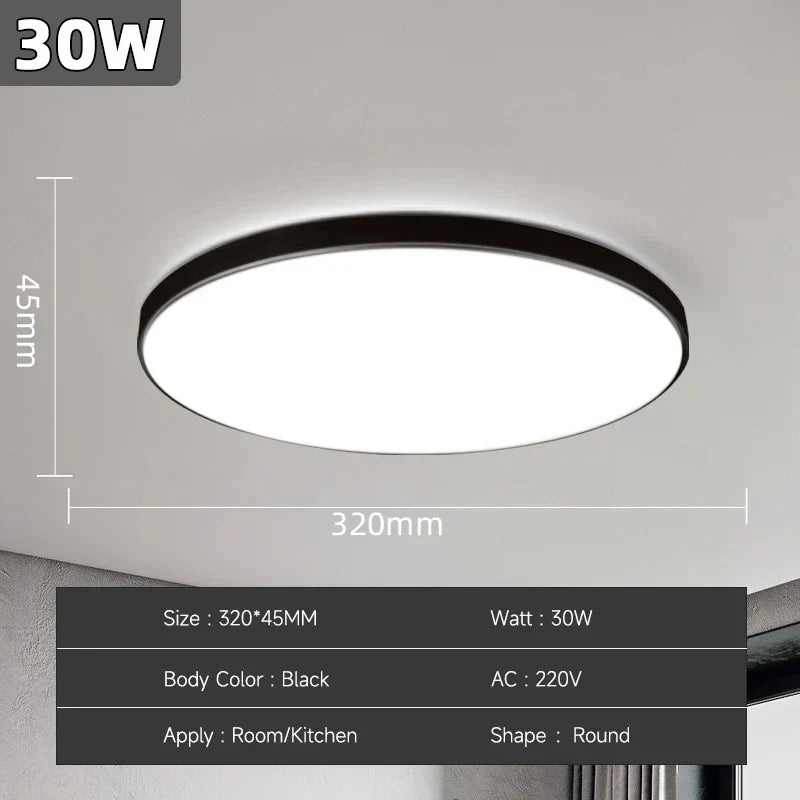 Modern LED Ceiling Lamp – 18W/30W/40W/72W Round Ceiling Light for Living Room, Bedroom, Kitchen, and Bathroom | Kalsten