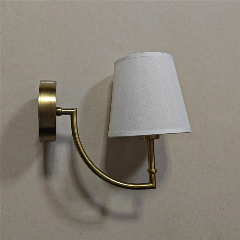 Nordic Minimalist Wall Lamp – Modern Linen Lampshade with Elbow Design for Living Room, Bedroom, and Staircase | Kalsten