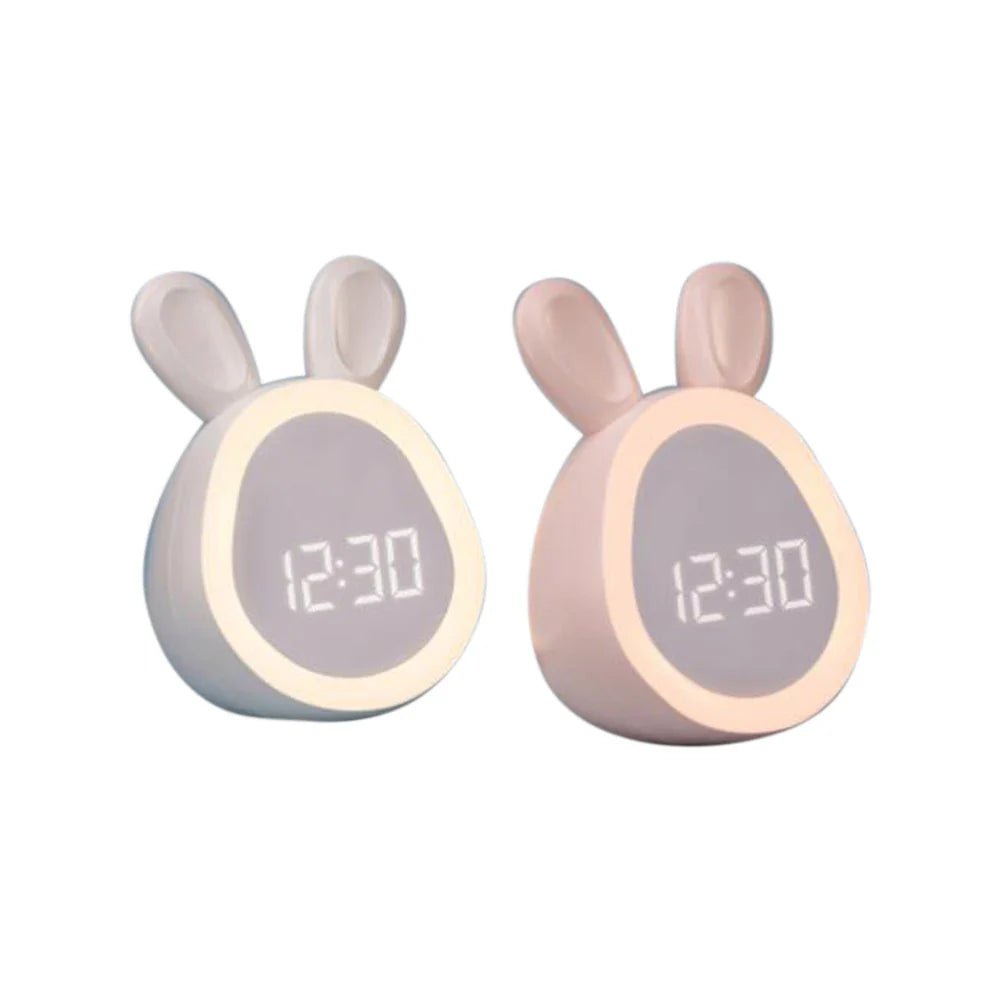 Rabbit-Shaped Kids' Alarm Clock with LED Night Light - BunniGlow | Kalsten