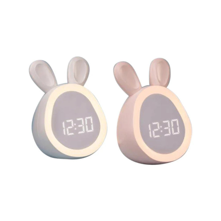 Rabbit-Shaped Kids' Alarm Clock with LED Night Light - BunniGlow | Kalsten