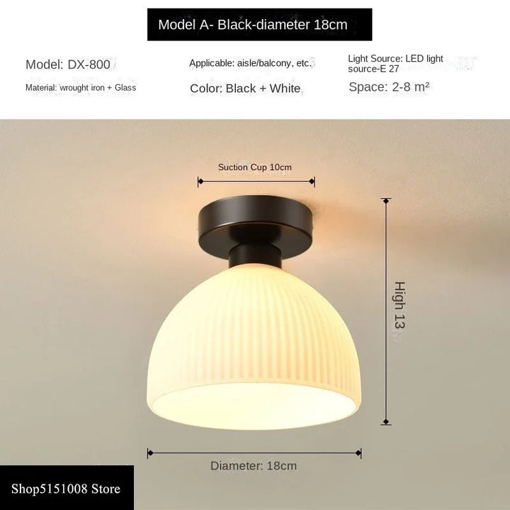 Ceramics Glass LED Corridor Ceiling Lamp for Aisle, Corridor, Cloakroom, Balcony Nordic E27 Acrylic Chandelier Rest Light Fixtures | Kalsten