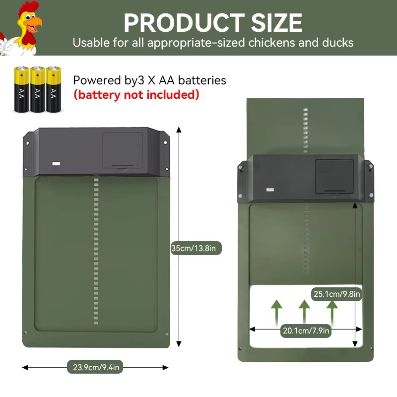 Kalsten | Smart Automatic Chicken Coop Door Opener with Light Sensor and Waterproof Design