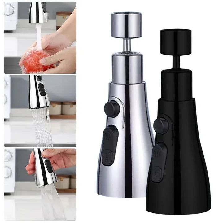HydroFlex360 – Multifunctional 360°/720° Rotatable Kitchen Faucet Attachment with 3 Spray Types | Kalsten