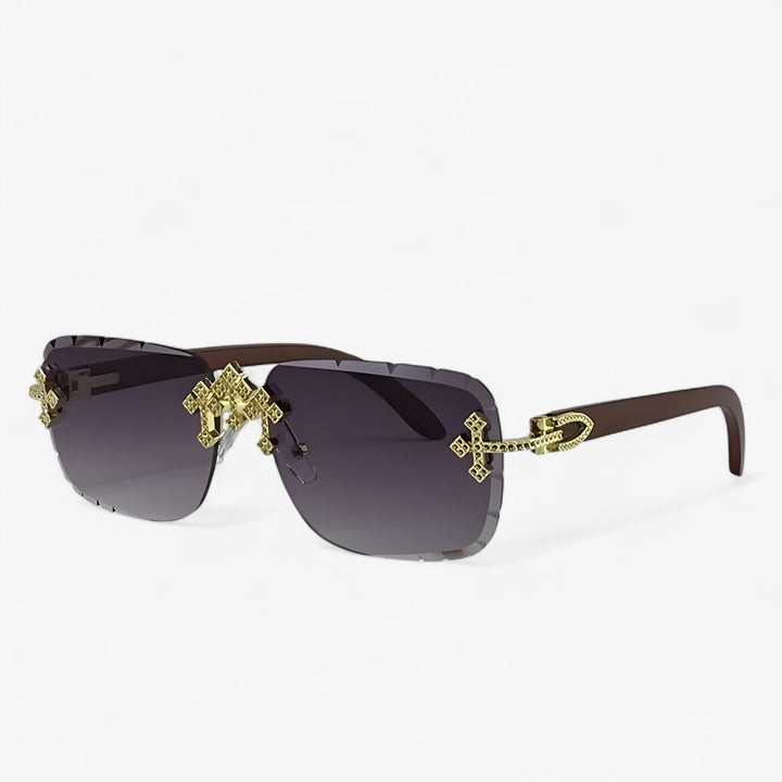 Rimless Steampunk Sunglasses with Metal Accents – Nirex | Kalsten