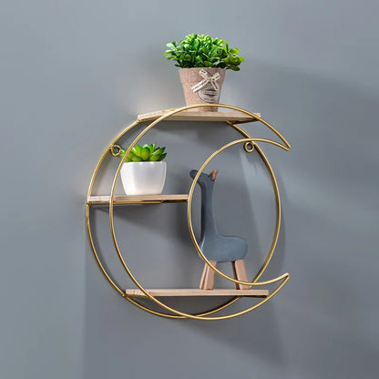 Skanto | NordicWave Double Circular Wall Shelf – Scandinavian Floating Shelf for Home Decor & Storage
