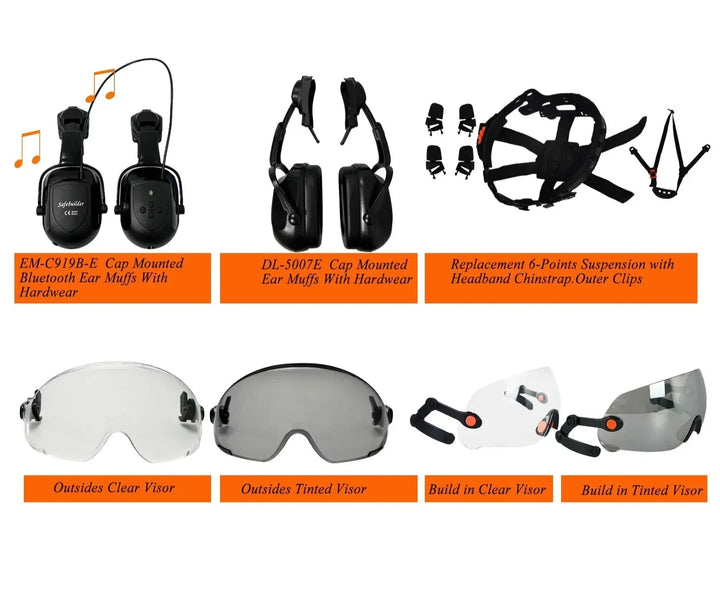 Kalsten | CE ABS Safety Helmet with Goggles & Visor – SafeGuard