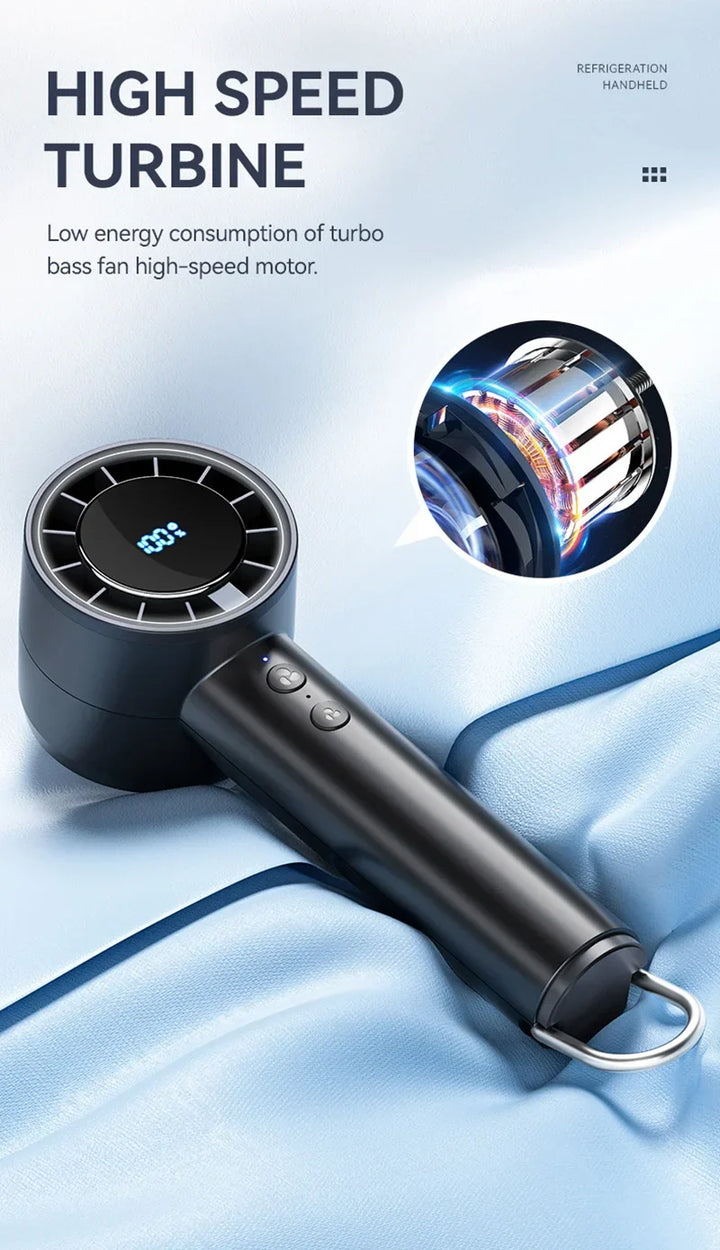 Silent High-Speed USB Handheld Fan – Portable Small Fan with LED Display, High Wind Power, and Cooling Air Conditioner Function | Kalsten