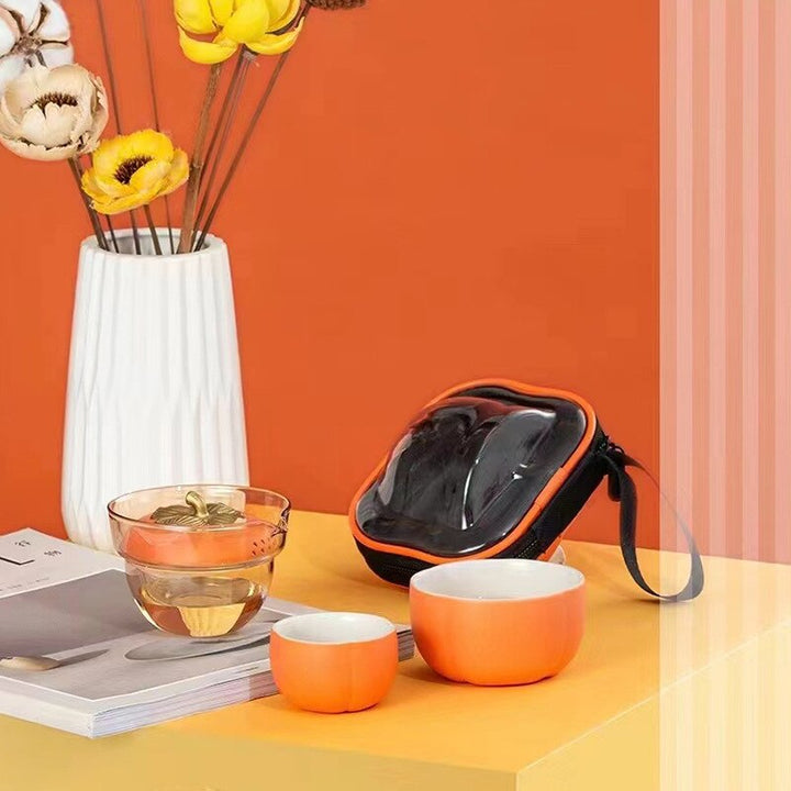 Mini Pumpkin Ceramic Teapot Set | Kalsten