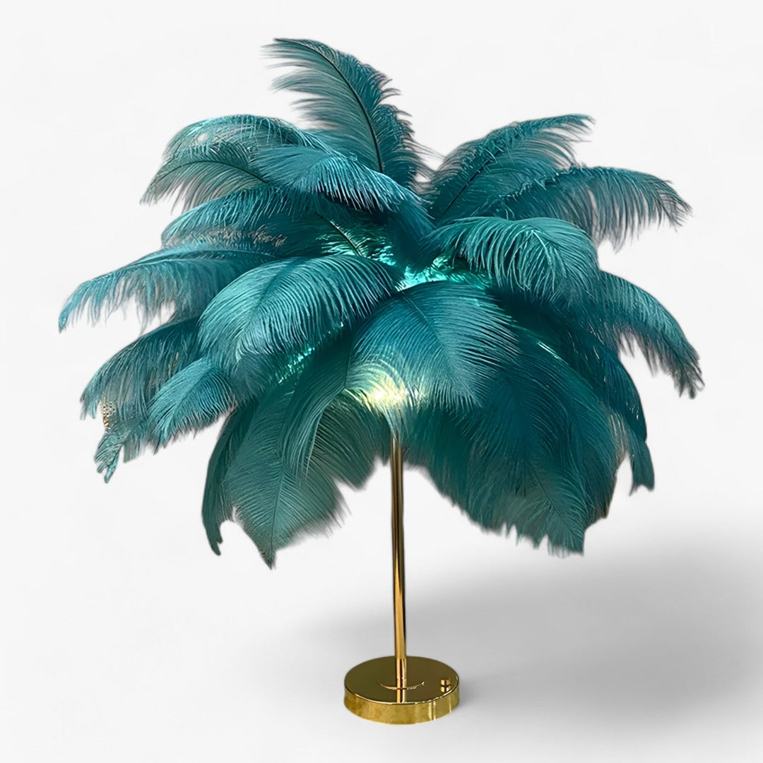FeatherGlow | Table lamp with touch control - LED with feathers for weddings and room decoration | Kalsten