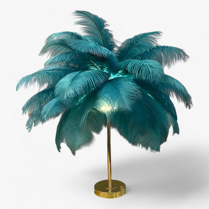 FeatherGlow | Table lamp with touch control - LED with feathers for weddings and room decoration | Kalsten