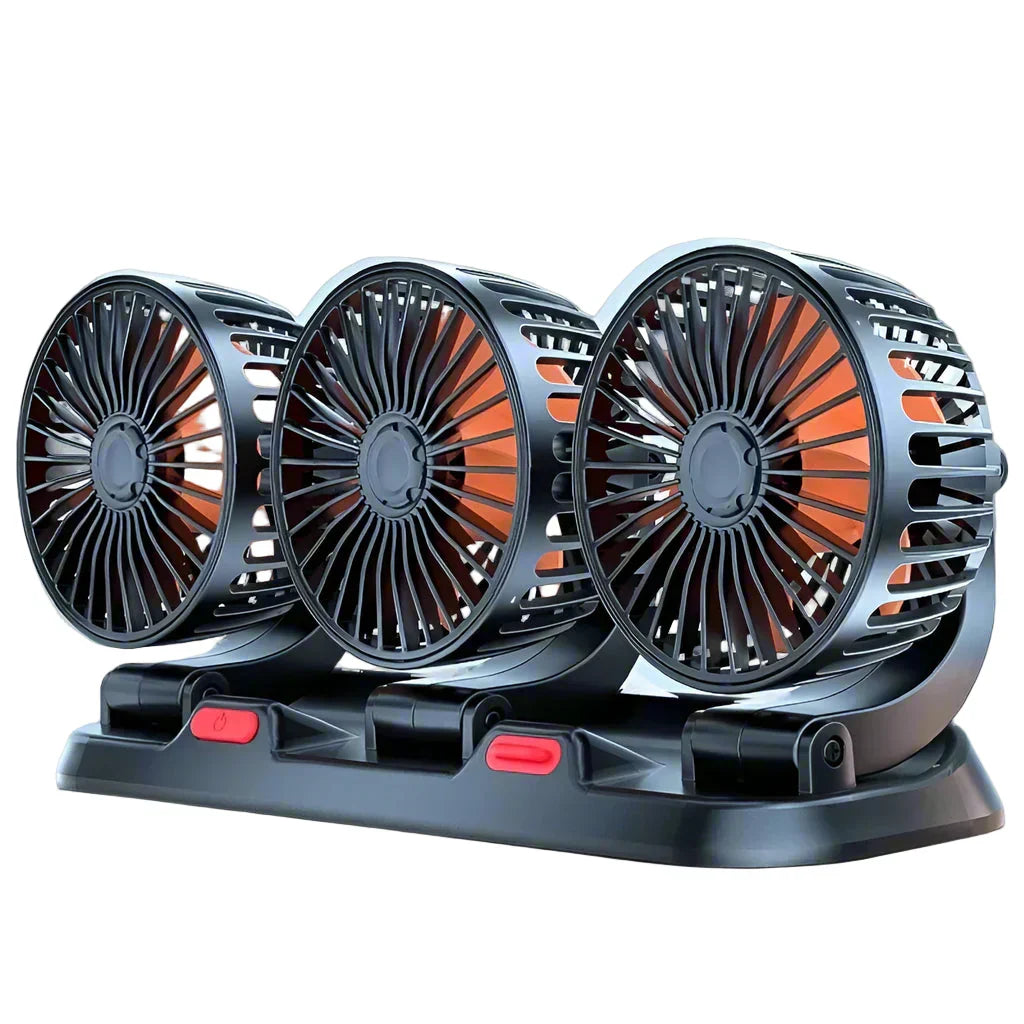360° Adjustable 3-Head Car Fan USB/12V/24V – AirFlow | Kalsten