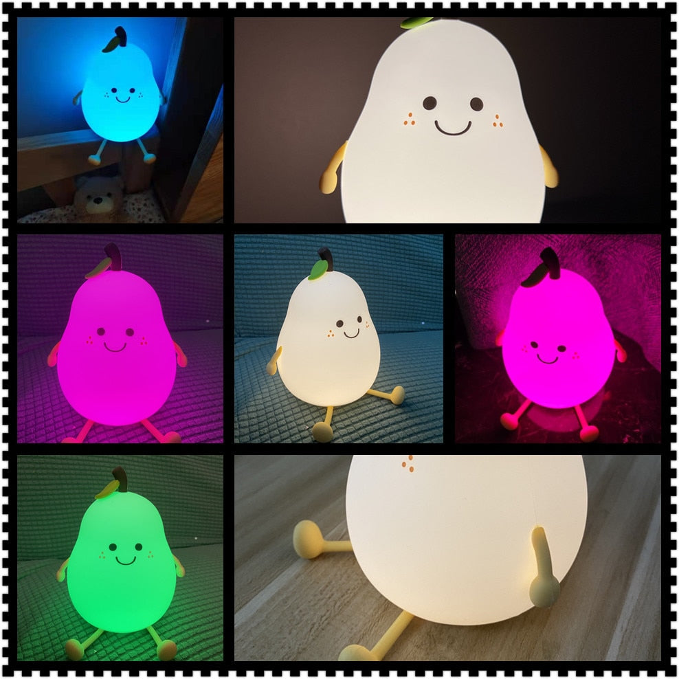 Cute Pear Bedside Touch Night Lamp | Kalsten