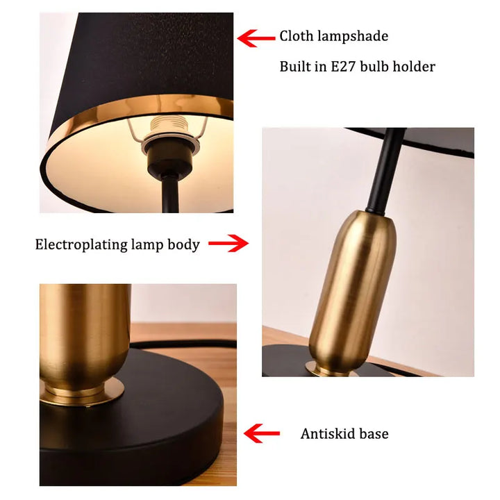 European Retro Bedroom Bedside Table Lamp - Modern American Decorative Lighting Fixture | Kalsten