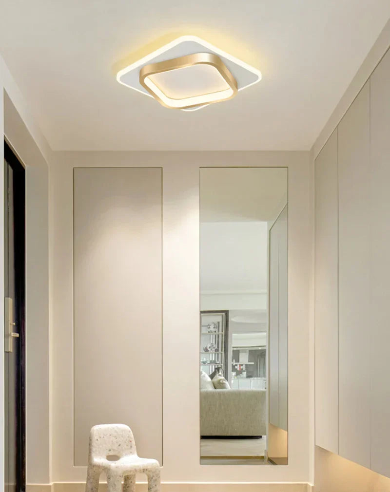 Contemporary Square Panel LED Ceiling Lamp - Surface Mounted Ceiling Lighting for Nordic Entrance, Hallway, Cloakroom | Kalsten