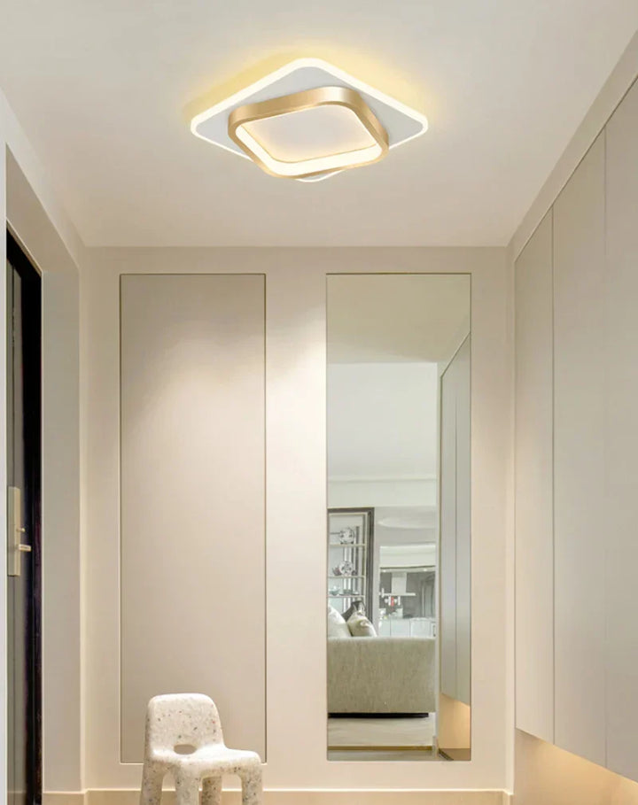 Contemporary Square Panel LED Ceiling Lamp - Surface Mounted Ceiling Lighting for Nordic Entrance, Hallway, Cloakroom | Kalsten