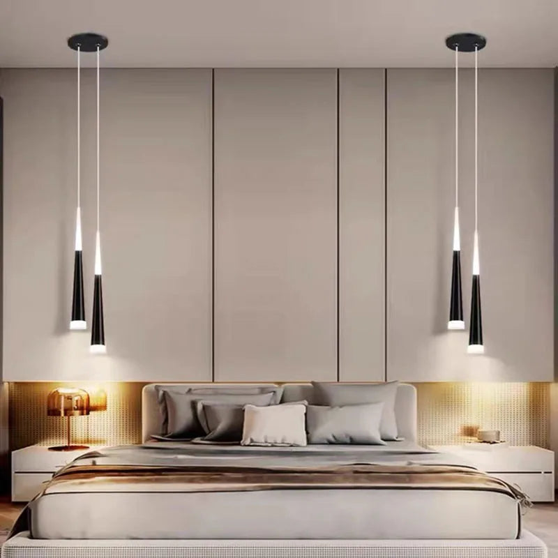 Nordic LED Pendant Lamp – Long Hanging Wire Chandelier for Bedroom, Living Room, Dining Room, and Study – Modern Home Decor Light Fixture | Kalsten