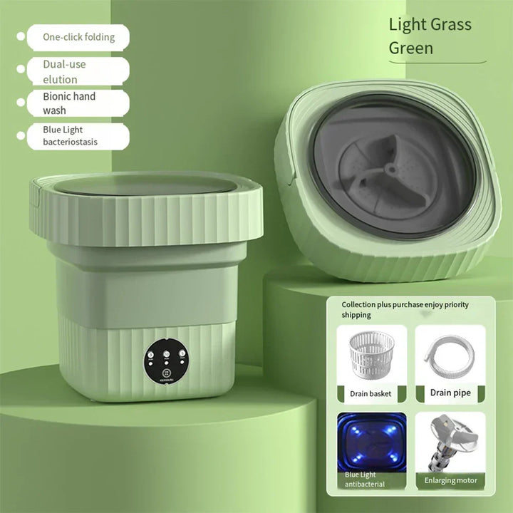 Compact Folding Ultrasonic Travel Laundry Washing Machine | Kalsten