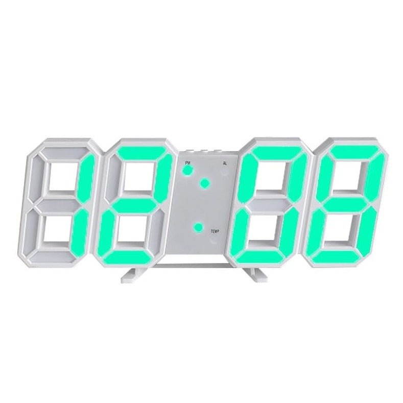 3D LED Wall Clock with Dimmable Digital Display