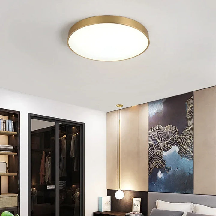 Modern LED Corridor Ceiling Light Lamps - Simple Golden Round | Kalsten