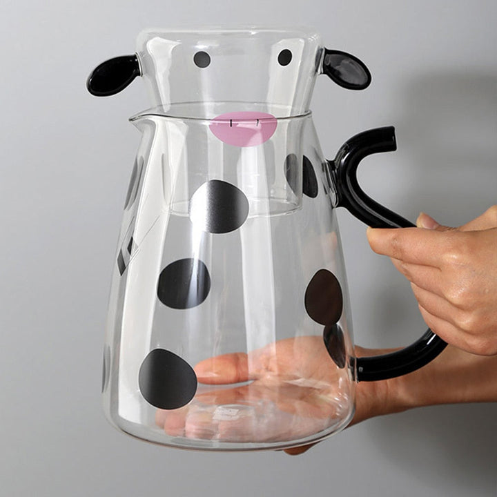 Sweet cow glass jug with cup | Kalsten
