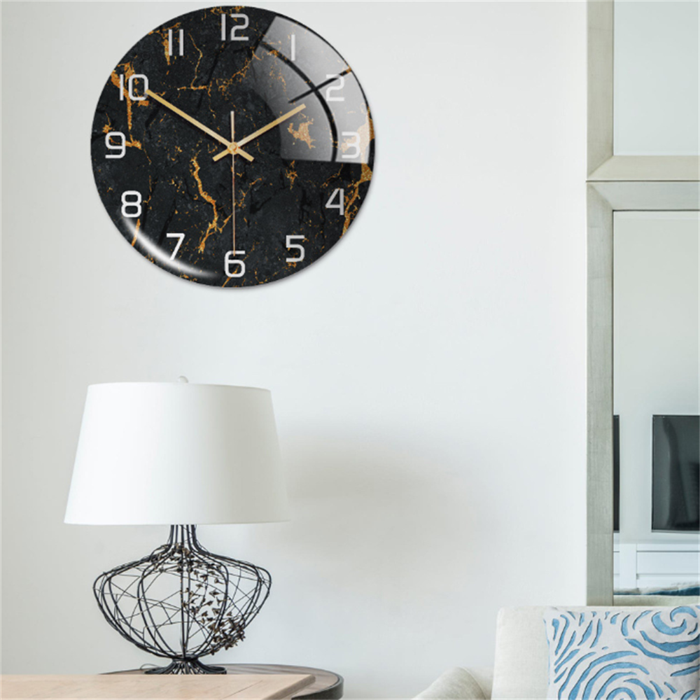 Stylish Marble Wall Clock with Silent Mechanism Kalsten