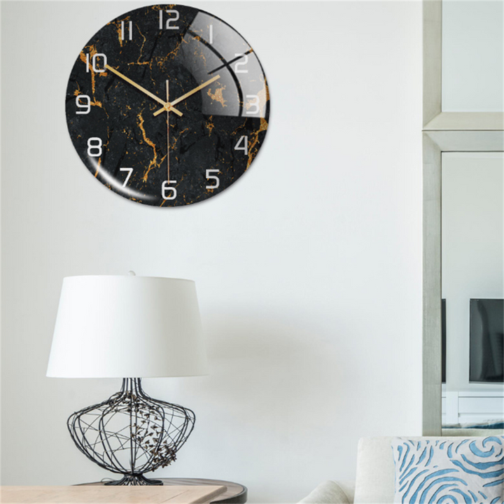 Stylish Marble Wall Clock with Silent Mechanism Kalsten