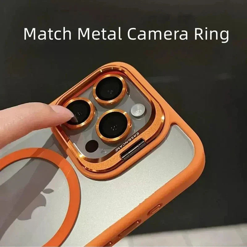 Skanto | Magnetic Shockproof Magsafe Phone Case Stand Glass Lens Protector Cover